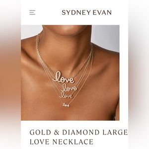 SYDNEY EVAN Large Diamond gold LOVE necklace